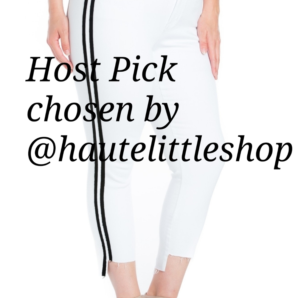 NWT Ms. Cello Plus White Side Stripe Step Hem Crop Skinny Jeans 20W